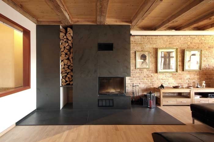 Steinwand wohnzimmer kamin: steinwand wohnzimmer design deko haus ...